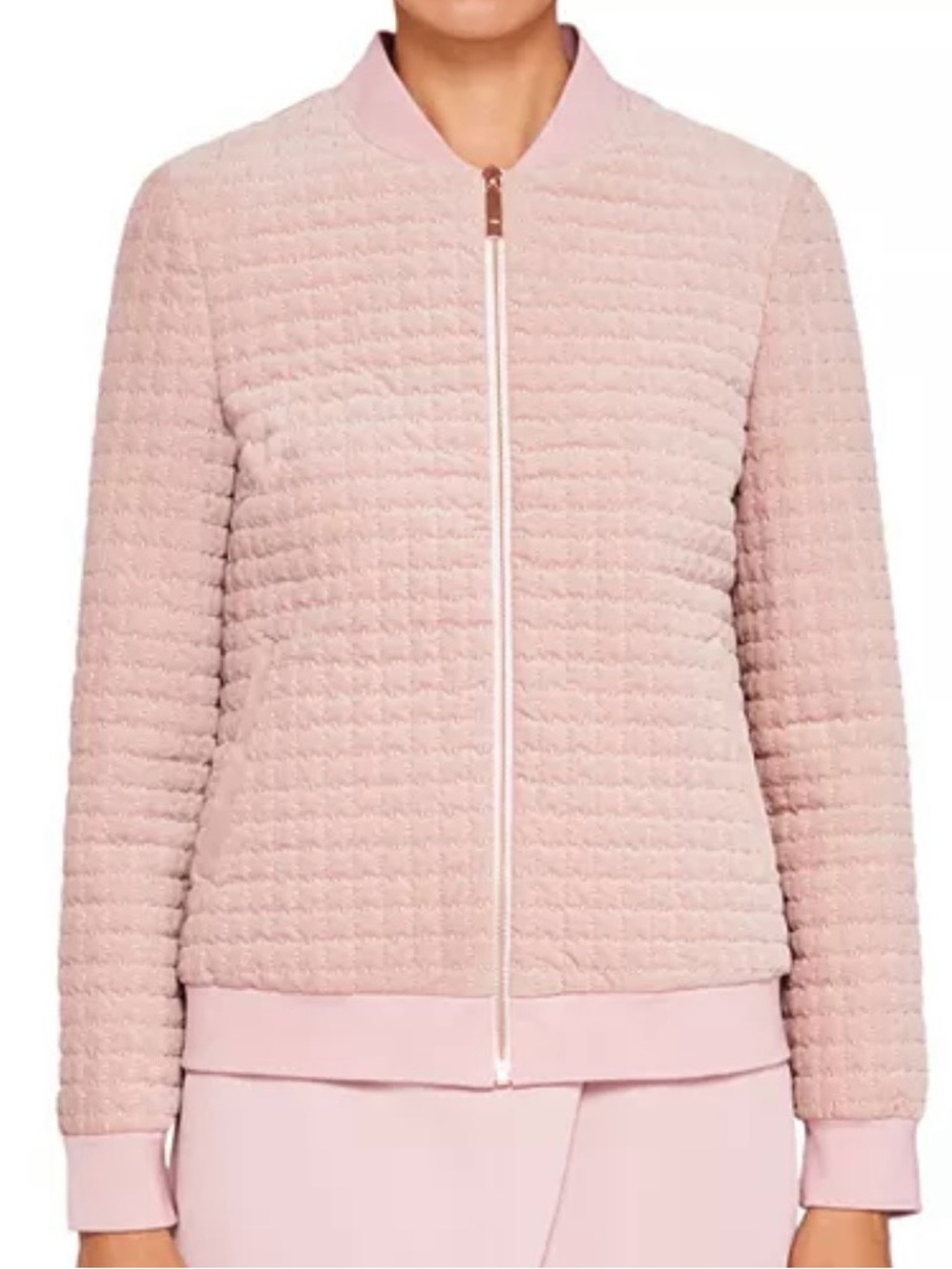 Ted Baker - Velvet, Quilted bomber jacket (Olive Green)